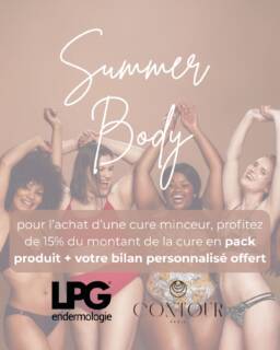🔥 SUMMER BODY : L’OFFRE À NE PAS MANQUER ! 🔥Pour toute cure minceur achetée, repartez avec un pack produits offert correspondant à 15 % du montant de votre cure !✨ Pack produits
✨ Bilan personnalisé offert
✨ Accompagnement sur mesureL’occasion idéale d’optimiser vos résultats et de prendre soin de vous avant l’été.Offre valable du 10 juin au 10 juillet 2026🌸📆 Réservez votre bilan dès aujourd’hui.#summerbody #lpgendermologie #minceur #contourparis #bienêtre